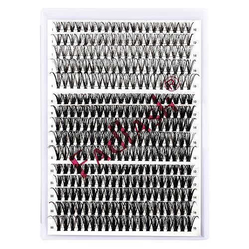 FADLASH 300pcs 0.07mm D Curl 10-18mm 20D+40D+50D Mixed Clusters Natural Look Fluffy Wispy Volume Lashes DIY Eyelash Extensions