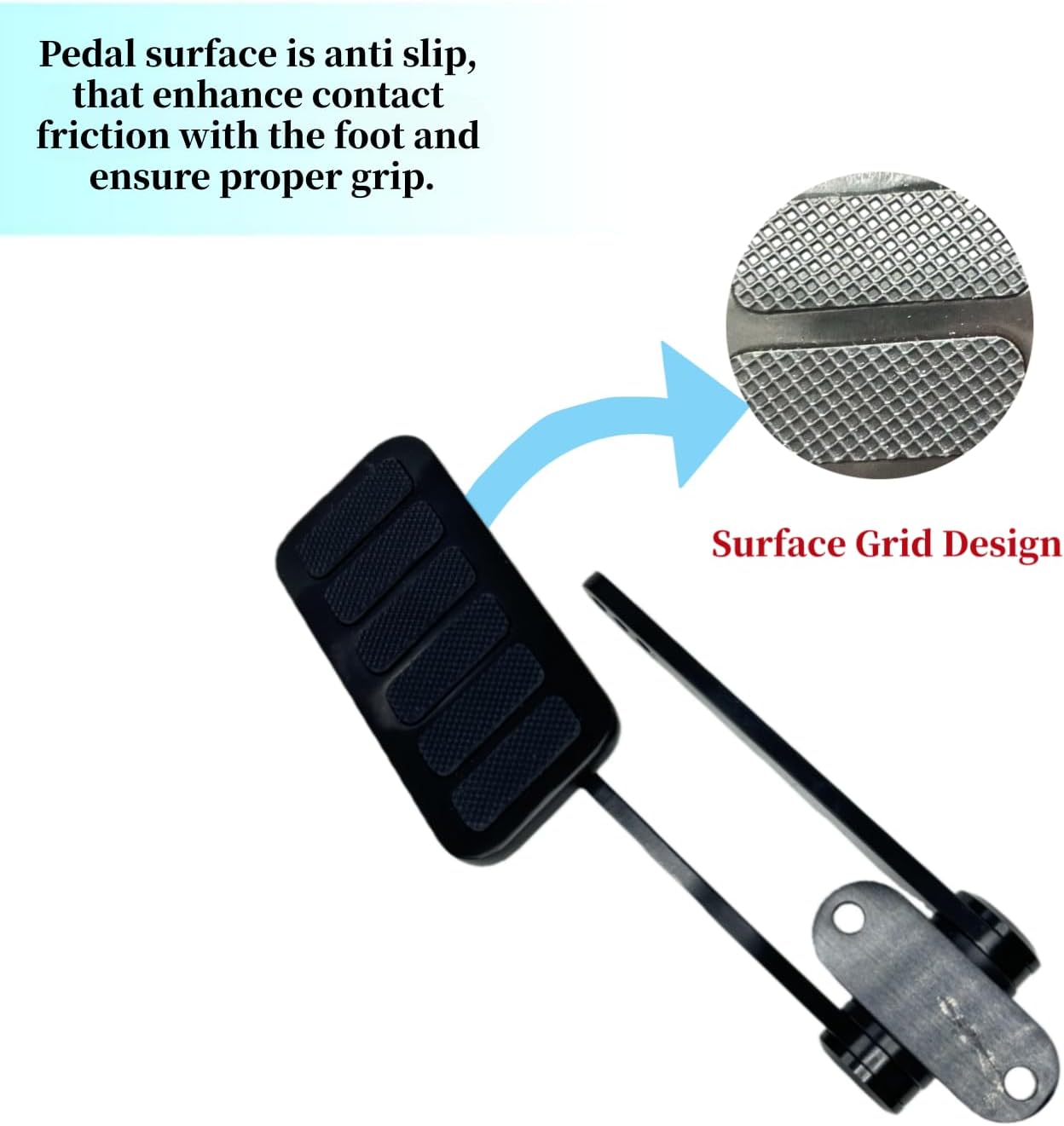 Gas Pedal, Accelerator Pedal, Throttle Pedal, Universal Black Aluminu Slip Grip Pedal Assembly Compatible for Chevy F'ord Mopar Street Rat Rod