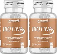 Kit 2x Biotina Pura 60 Capsulas Vitamina B7 Cabelo Pele Unha Vitamina Para Homens e Mulheres Firmeza Importada Original