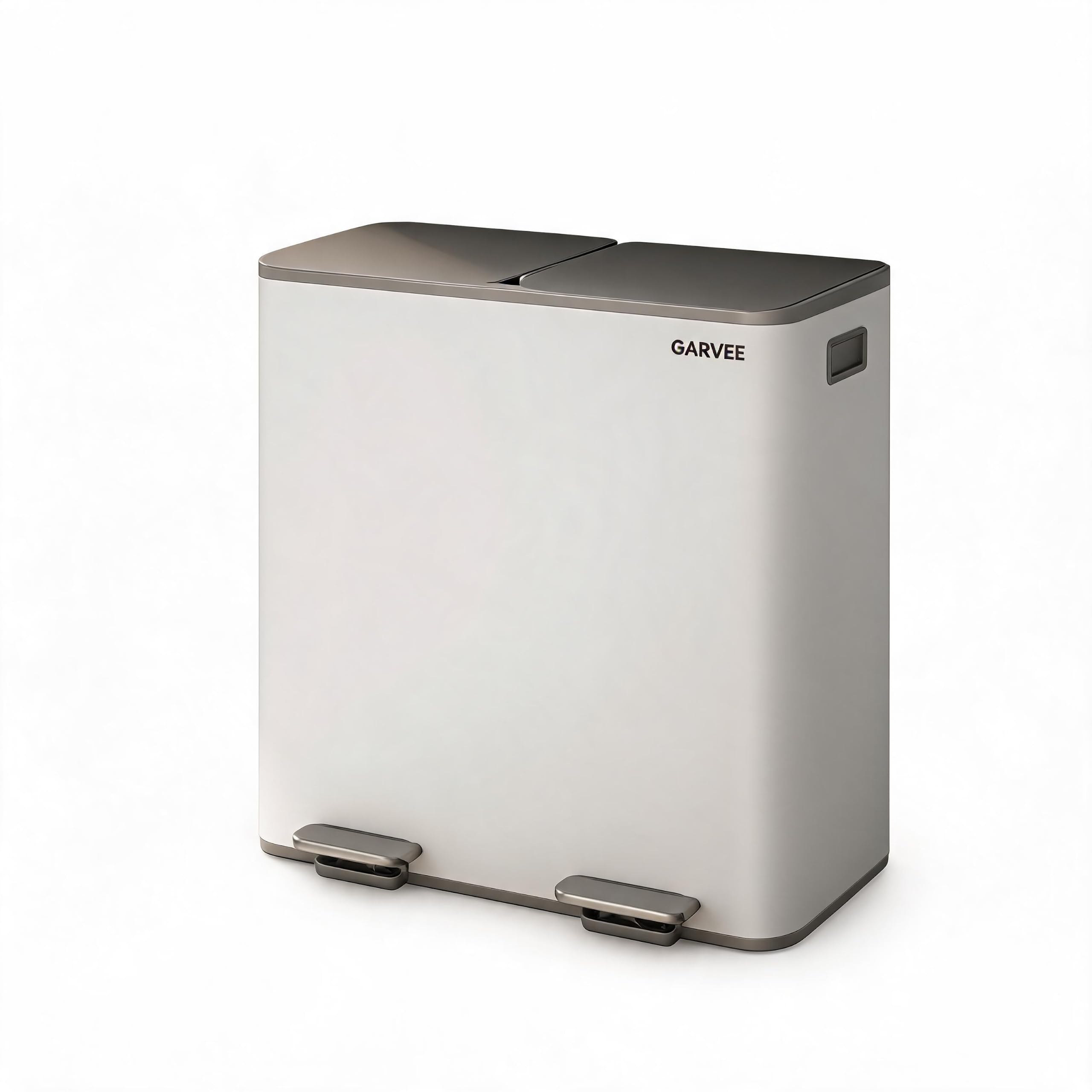 IDEALHOUSE 2-Fächer Küchen-Mülleimer aus Edelstahl – 40L Gesamtvolumen – Soft-Close-Deckel, Tretpedal, fingerabdruck- & geruchsresistent, herausnehmbare PP-Innenbehälter, rutschfeste Füße, Recycling-