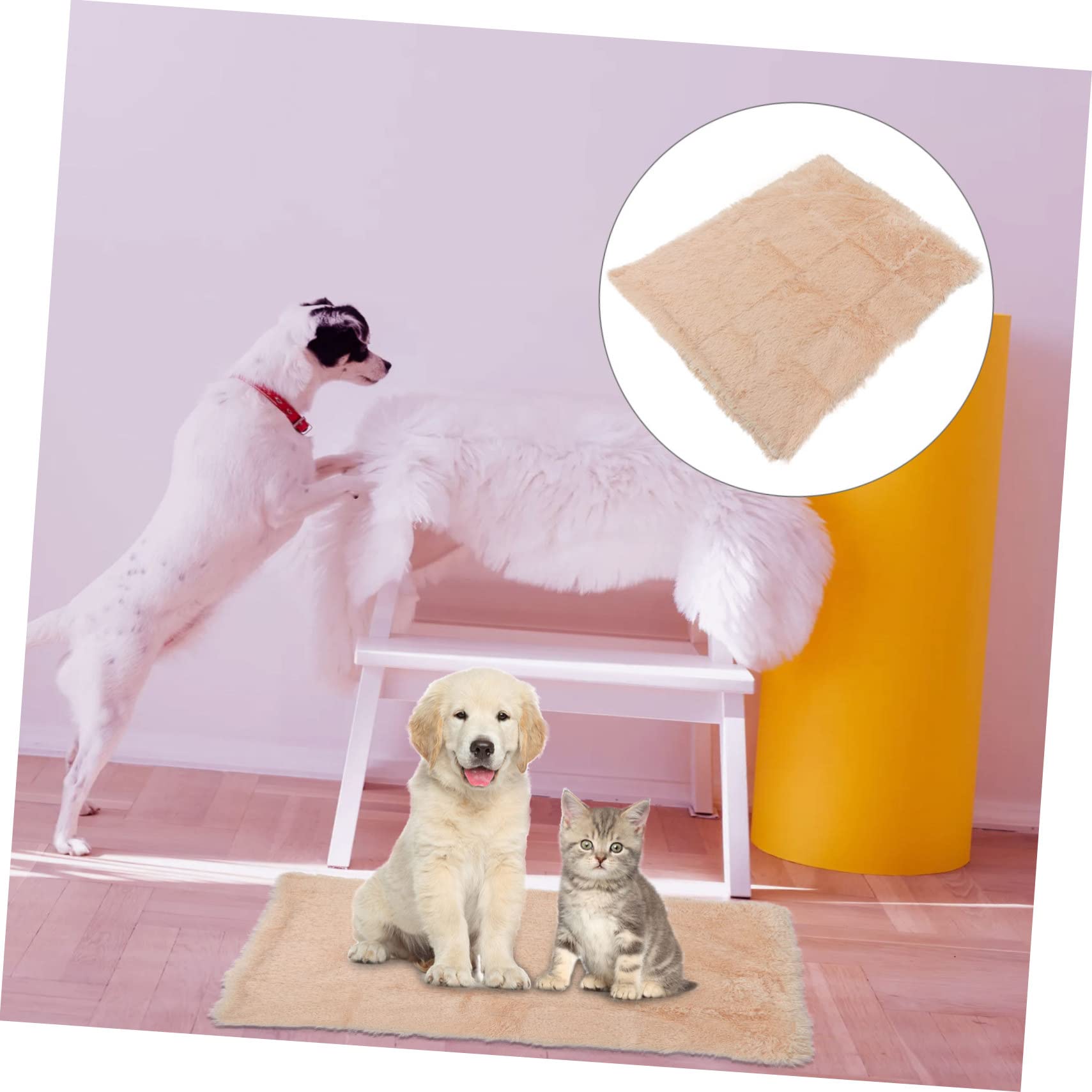 BESTonZON Pet Dog Cat Plush Warm Nest Cushion Blanket Mat Cozy Long Pad for All Seasons Durable Washable Bed for Pets Travel Friendly Comfortable Sleeping Space