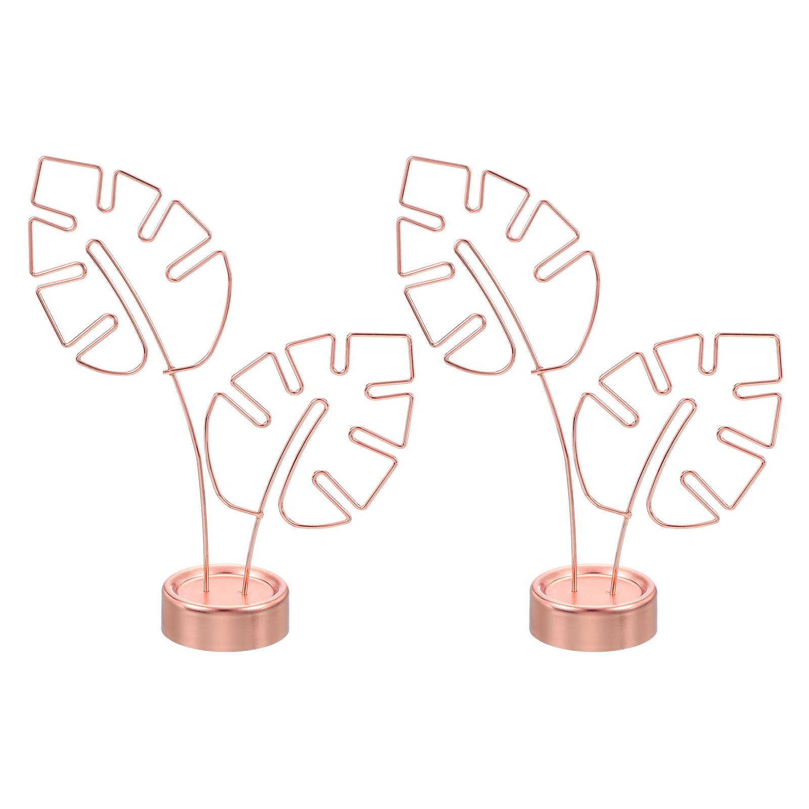 PATIKIL Monstera Memo Clip, 2 Pcs Table Card Holder Message Note Cards Display Photo Display Stand for Memo Paper Photo Wedding Desk Office Home Store Supplies, Silver Tone
