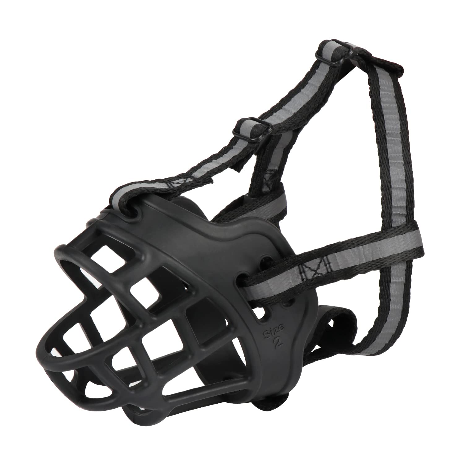 Bozal para Perros, Bozal De Silicona Suave para Perros, Bozal de Canasta para Perro con Correas Ajustables Evita morder Masticar y ladrar para Perros Grandes, Medianos Y PequeñOs (Number 2)