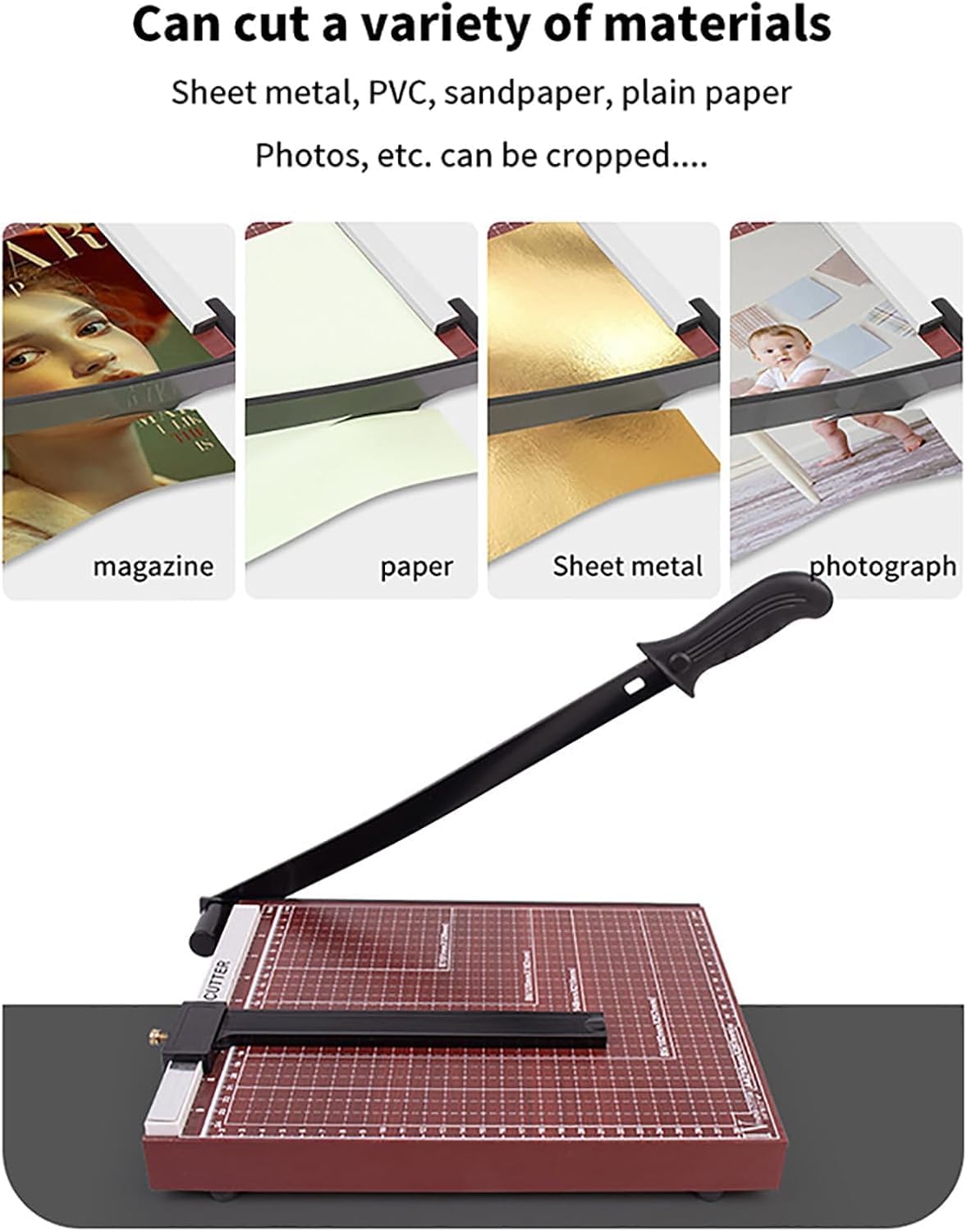 Massicot A4, Massicot Manuel En Acier Pour La Découpe Intensive De Papier, Tissu, Plastique, Magazines Et Plus Encore.