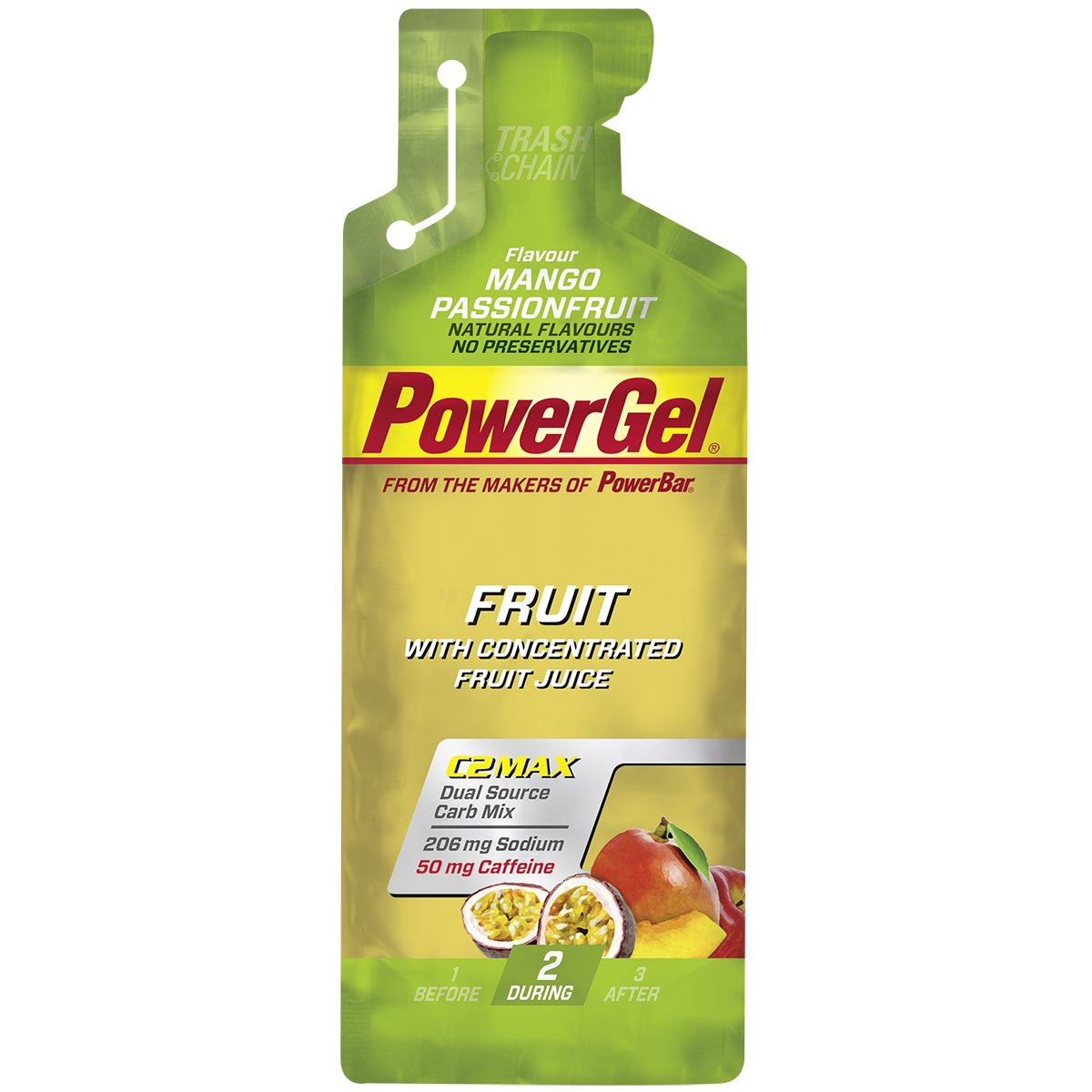 PowerBar Power Gel Fruit mit Kohlenhydraten, Maltodextrin & Natrium – Energie Gels – Vegan – Mango Passionfruit (24 x 41 g)