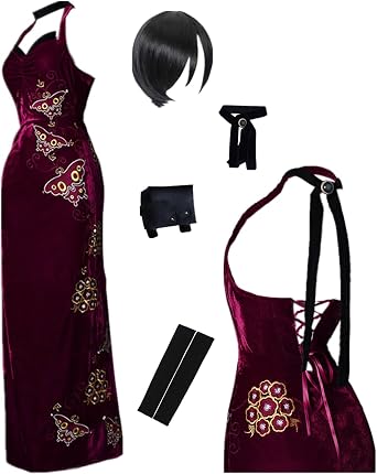 Anime Red Strapless Cheongsam Women's Costume Outfit Halloween