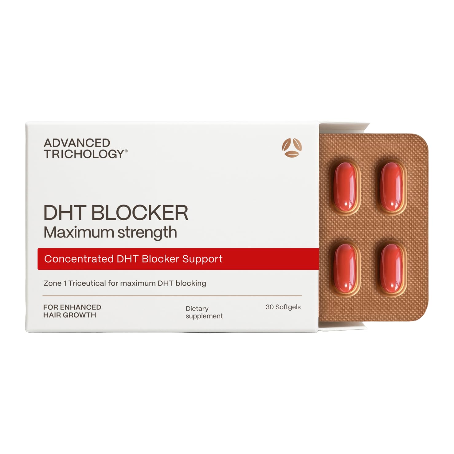 Advanced Trichology DHT Blocker Maximum Strength | Hair Growth Supplement with Saw Palmetto & Pumpkin Seed Oil for Women & Men | Trichologist-Developed | 30 Day Supply 30 Count (Pack of 1)