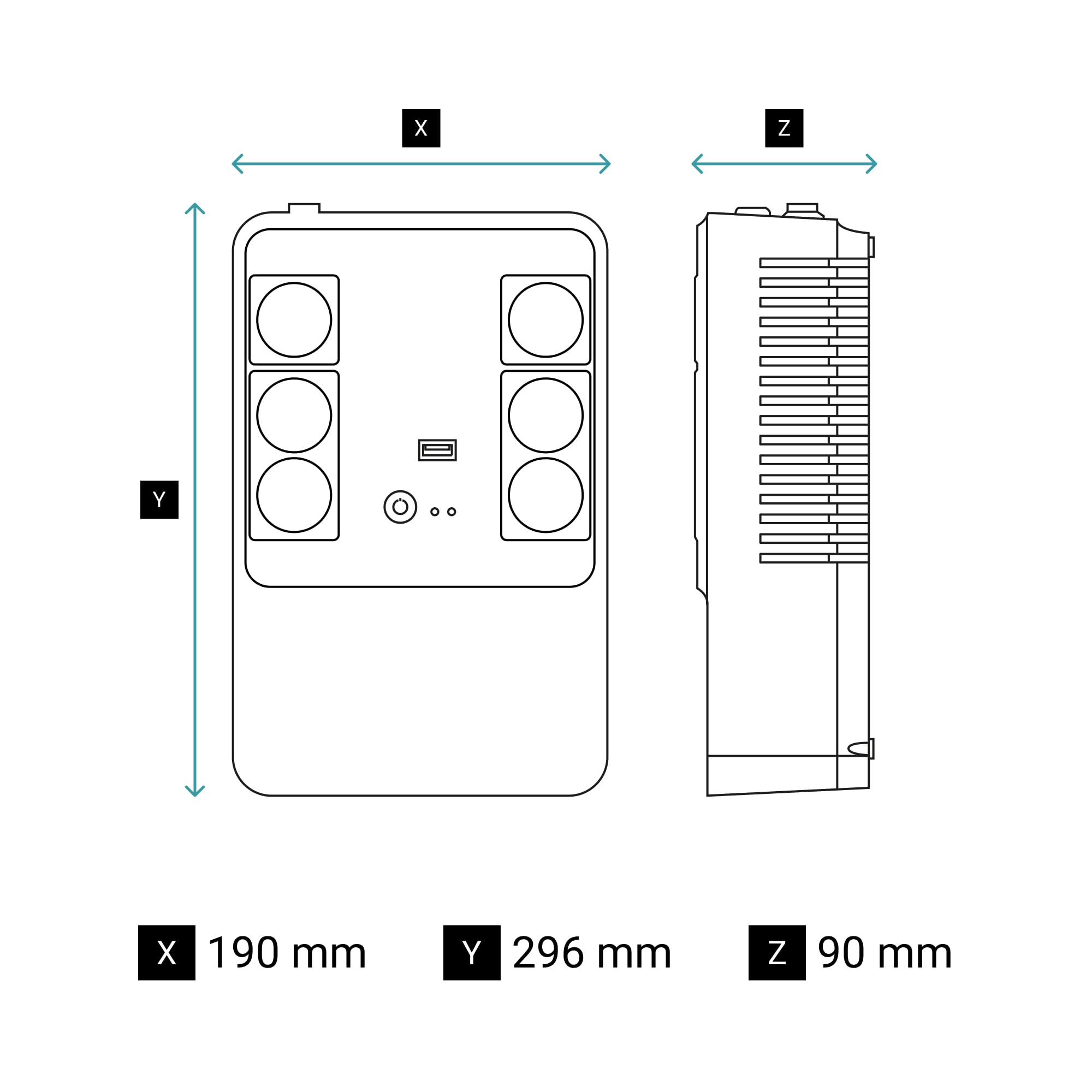 UPS Monofase Multiplug KEOR 800VA Con 6 Prese Standard Tedesco Legrand 310082