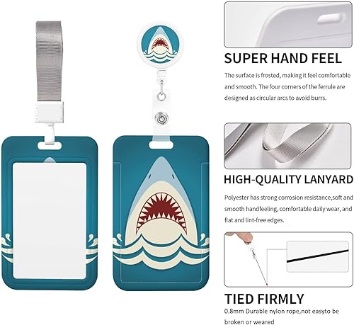 Miniatura 10 de Soporte para tarjetas de identificación con cordón separable y clip retráctil para carretes de insignias, cinta de identificación creativa floral