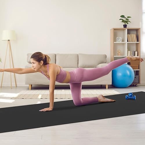 Miniatura 9 de VEVOR Large Exercise Mat, 12'x6'10'x6'9'x6'8'x6'8'x5'7'x5'6'x4' (7mm) Extra Thick, Non Slip High Density Premium Workout Mat, Exercise Yoga Mat for