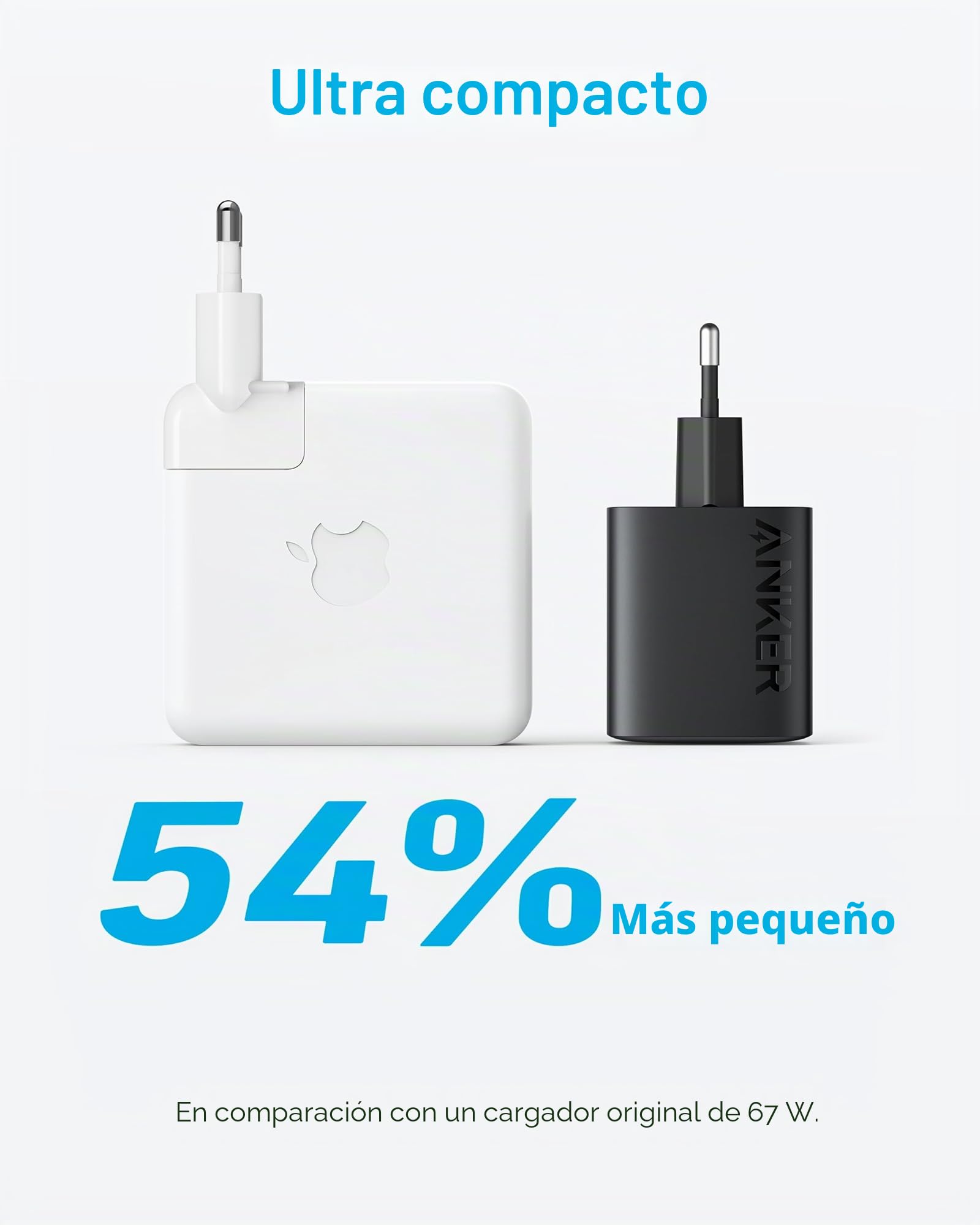 Anker 315 Cargador USB C de 67 W, Fuente de alimentación compacta de Alto Rendimiento con PIQ 3.0, para MacBook Pro/Air, iPhone 16/16 Plus/16 Pro/16 Pro MAX/15/14, iPad, Galaxy, Pixel, AirPods y más