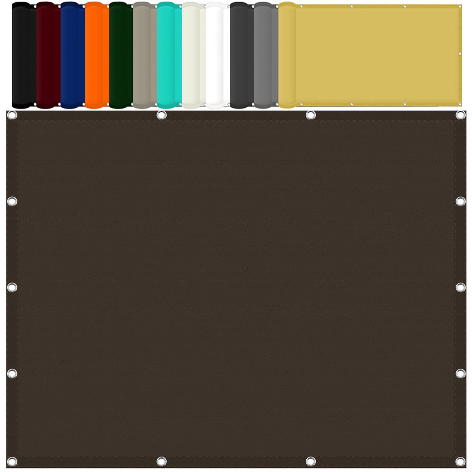 Voile d'ombrage rectangulaire 2x3m en polyester brun anti-déchirure