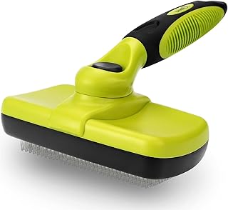 Pecute Brosse Chiens et Chats Autonettoyante Efficace jusqu'à 95% des Poils Morts et sous-Poils Conception Ergonomique Enlèvement en Un Clic (Brosse Autonettoyante)