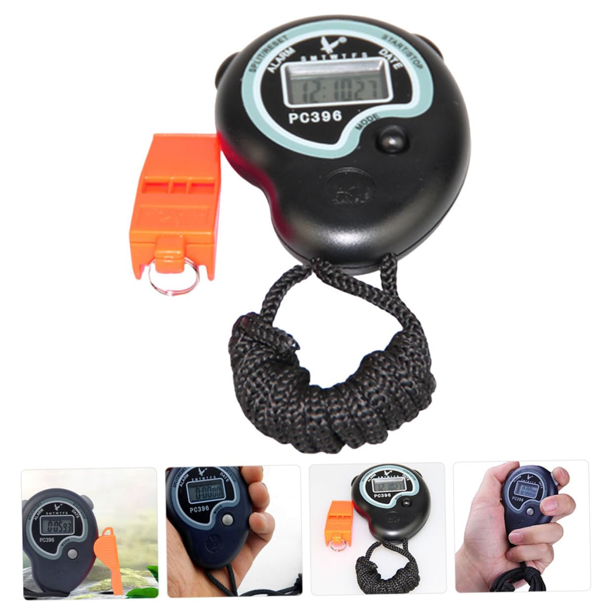 SUPVOX 4 Ensembles Sifflet De Minuterie Arrêt Les Coureurs Regardent Changer Sifflet Électrique Chronomètre De Sport Montre Numérique à LED Lampe De Poche Minuterie D'intervalle Abdos