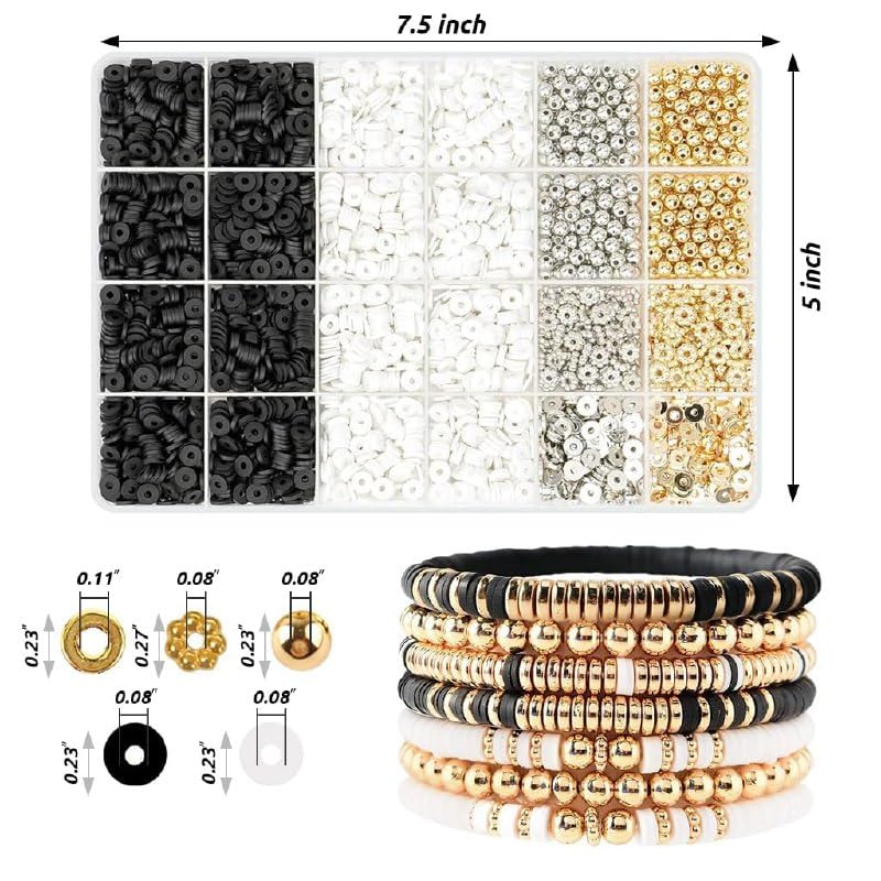 ONISHOMES Kids and Girls Jewellery Making Kit DIY Bracelets, Necklace, Rings and Hairband Making Kit and Creative Activity for Kids and Girls (Black) 2