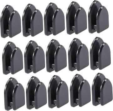 15Pcs Self Adhesive Car Hooks for Mask Keys Cables, Black ABS