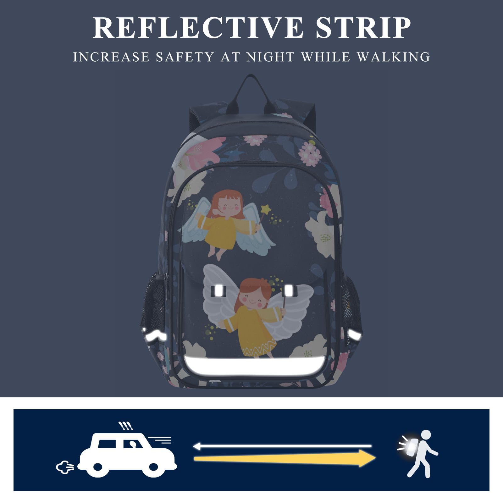 Vnurnrn Kleine Biene, Engel Schulter Rucksack Kinderrucksack Für Schule Mädchen Jungs Büchertasche Schülerrucksack mit Laptop Rucksäcke