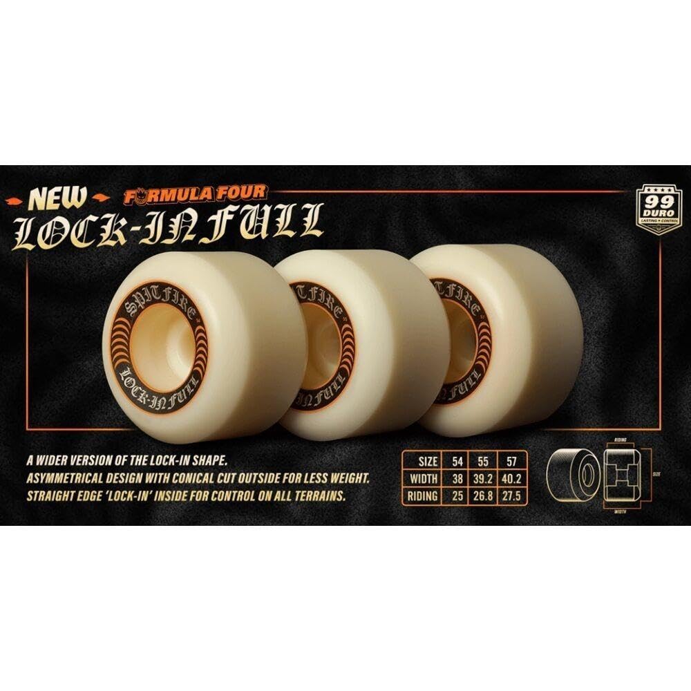 Spitfire Formula Quatre roues de skateboard verrouillables 54 mm