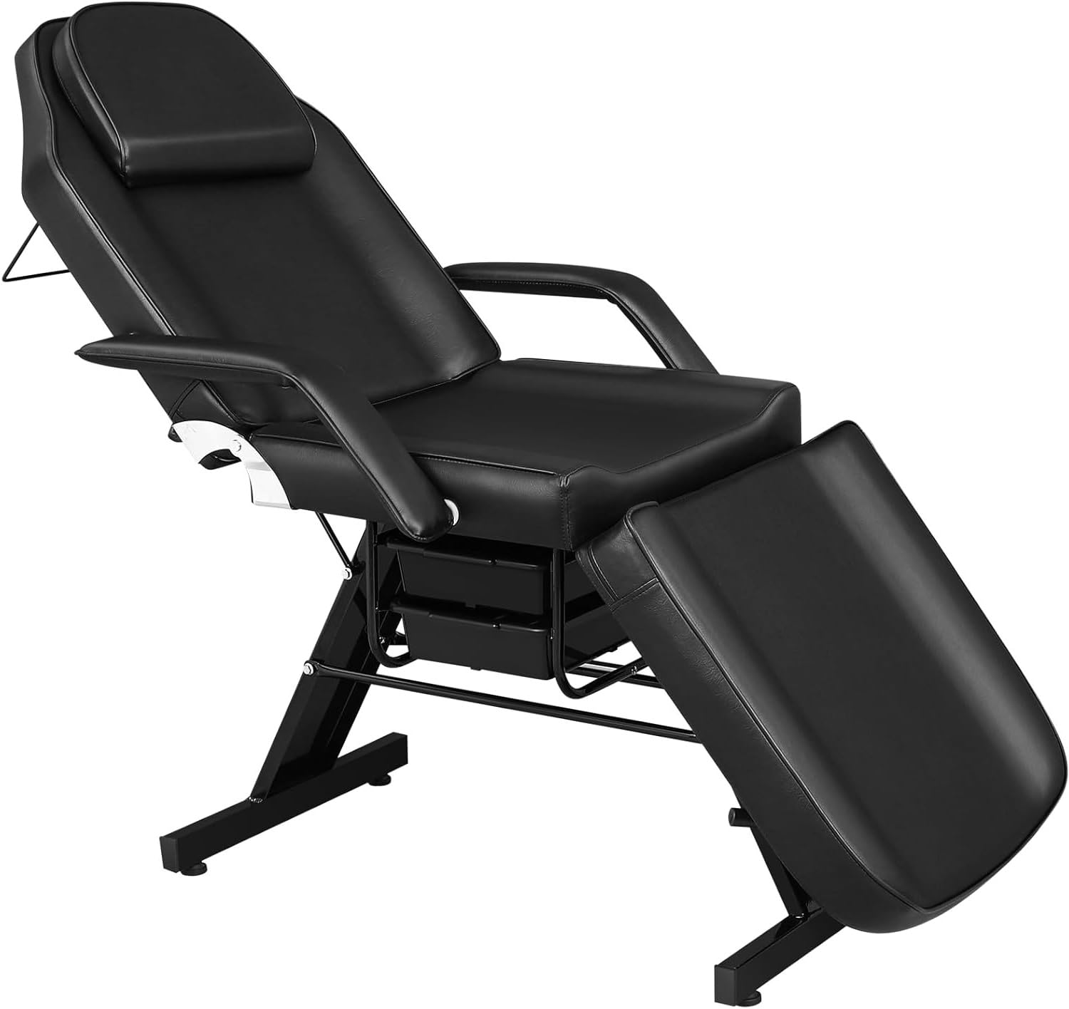 Bigbiglife Massage Salon Tattoo Bed with Beauty Basket,Professional Massage Bed 3 Fold Height Adjustable for Spa Salon Facial Lash Tattoo,Detachable