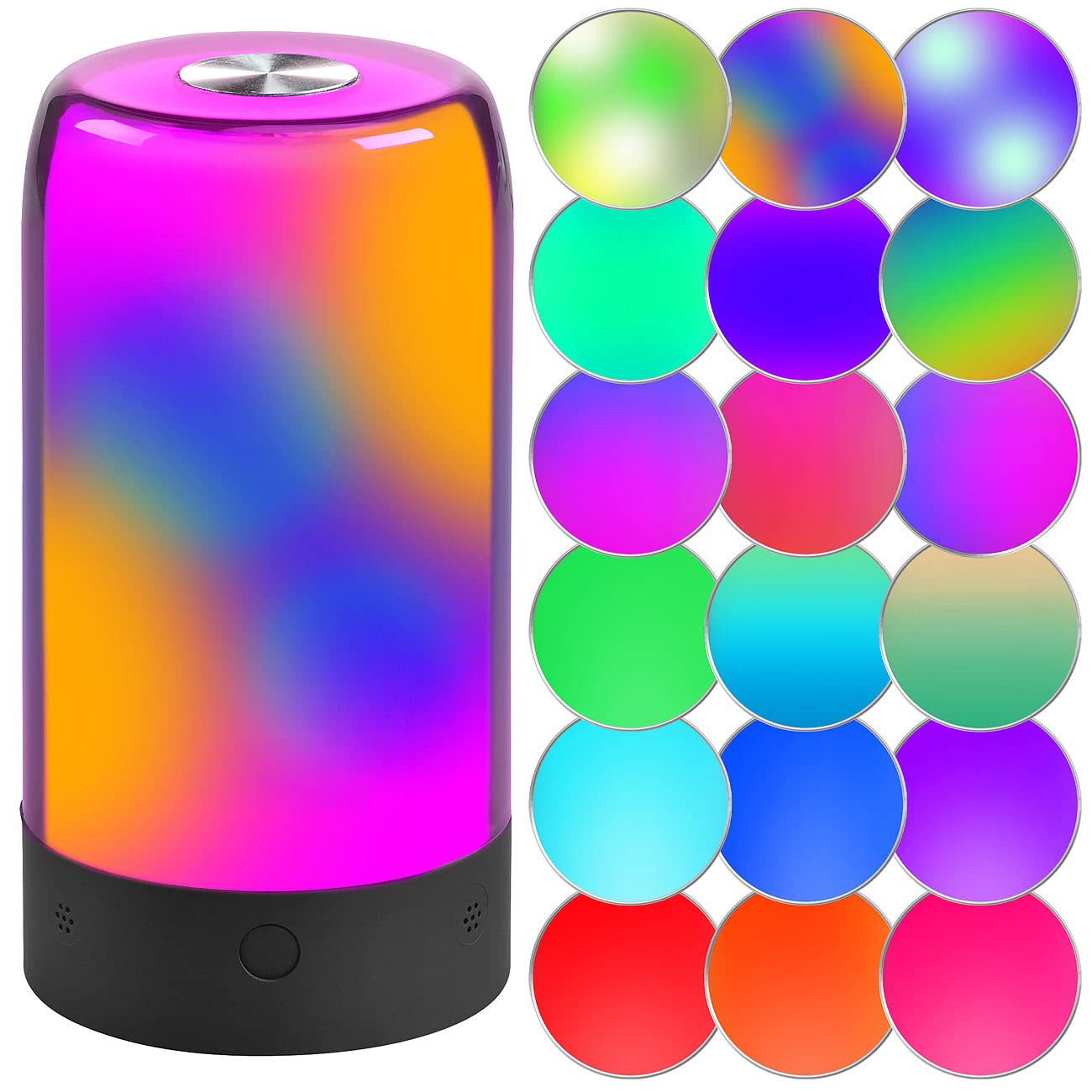 Luminea Home Control lampka dekoracyjna WLAN: Zestaw 4 sztuk Inteligentne lampy nastrojowe, czarny, kompatybilny z Alexą, Siri i Google Assistantem, Diody LED RGB-IC