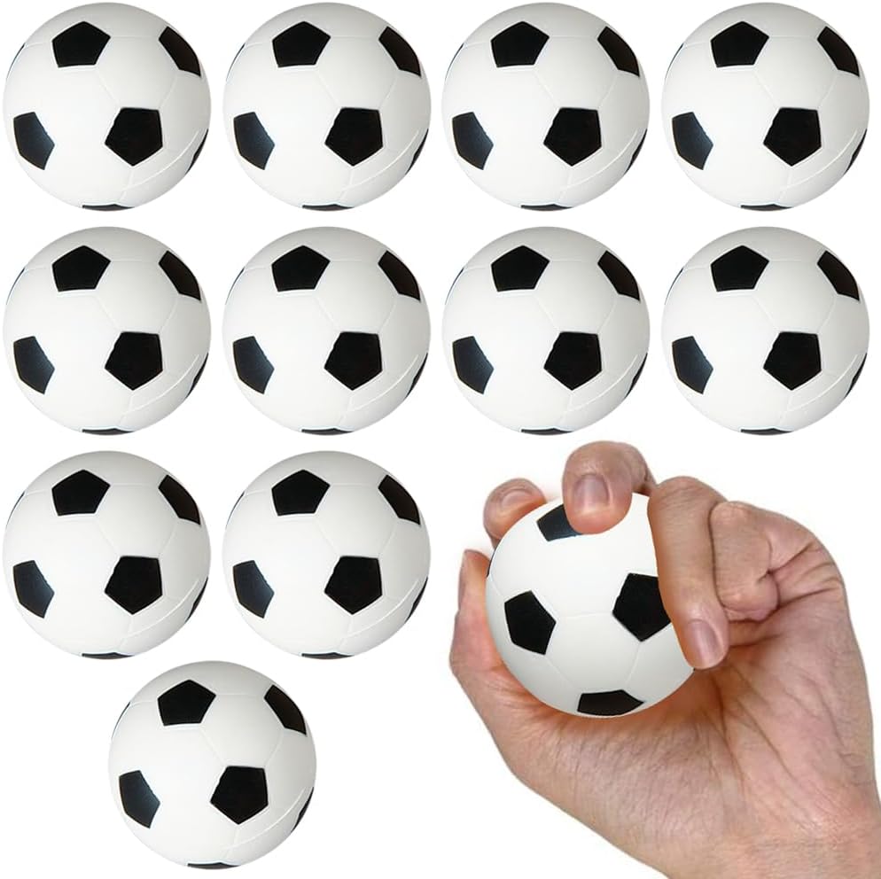 ArtCreativity 2.5 Inch Soccer Stress Balls 12 Pack | Soccer Goodie Bag Stuffers, Small Soft Foam Squeeze Toys for Kids Party Favors, Sports Squishy, School Rewards & Team Gifts