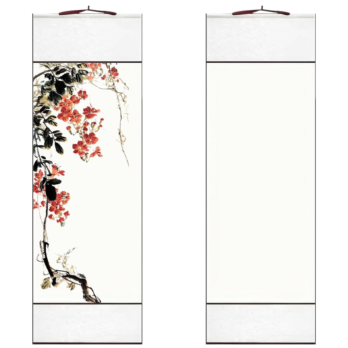 Rouleau Parchemin 95x32 cm, Papier Xuan de Riz pour Calligraphie Chinoise Peinture Écriture Dessin (Blanc)