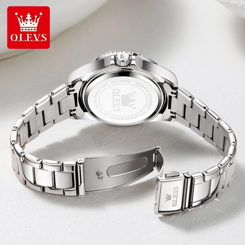 OLEVS Watch Women Silver Watches for Women Luxury for Small Wrists Dress Stainless Steel Women's Wrist Watches Easy to Read Reloj para Mujer