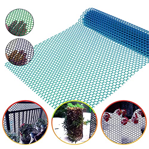 Image of SAI Balaji 3.3 Feet Height X 10 Feet Length UV Stabilized PVC Tree Guard Fencing net Fencing Mesh Anti Bird Net Blue Color SBO26