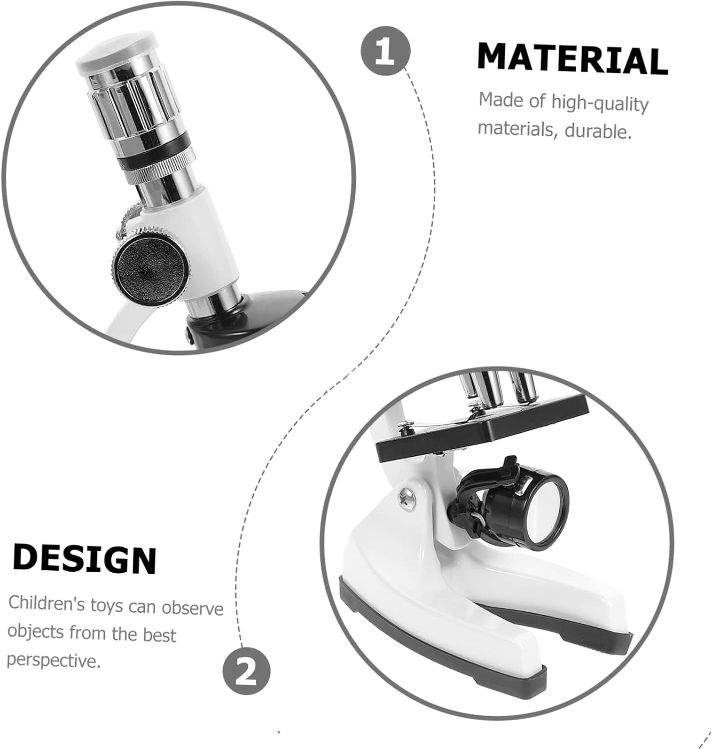 1Set Microscope for Magnification Optical Experiment Tool Kit Educational Science Kit with Prepared Slides for Young Explorers