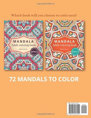 Mandala Adult Coloring Book: Wonderful Mandalas To Color For Relaxation | Adults & Teens Coloring Book, Stress Relieving Mandala Designs With 72 Amazing Patterns. Book 1 From A Series Of 3 #TOP1