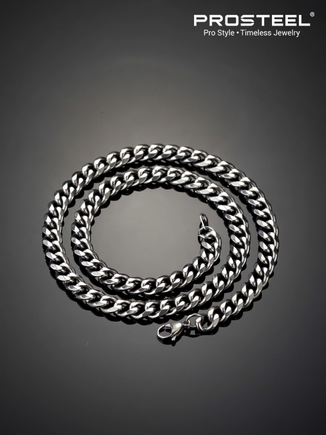 Collana Cubana PROSTEEL - Catena Barbazzale, Acciaio INOX, Spessori 3-12 Mm, Lunghezze 35-75 Cm - Foto 7