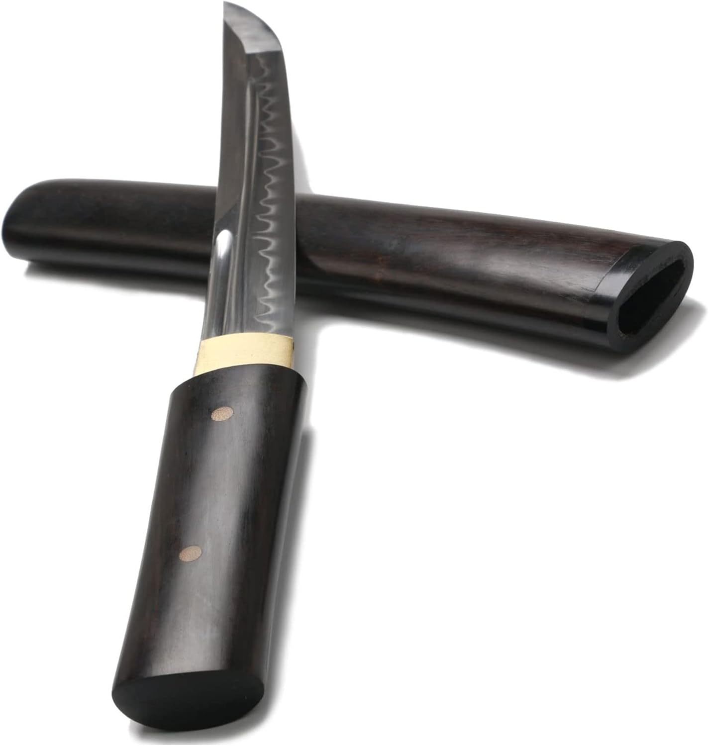 siwode Short Sharp Handmade Katana,Full Tang,Japanese Ninja Samurai Real Sword (T10 Clay_Tempered) 15-Inch