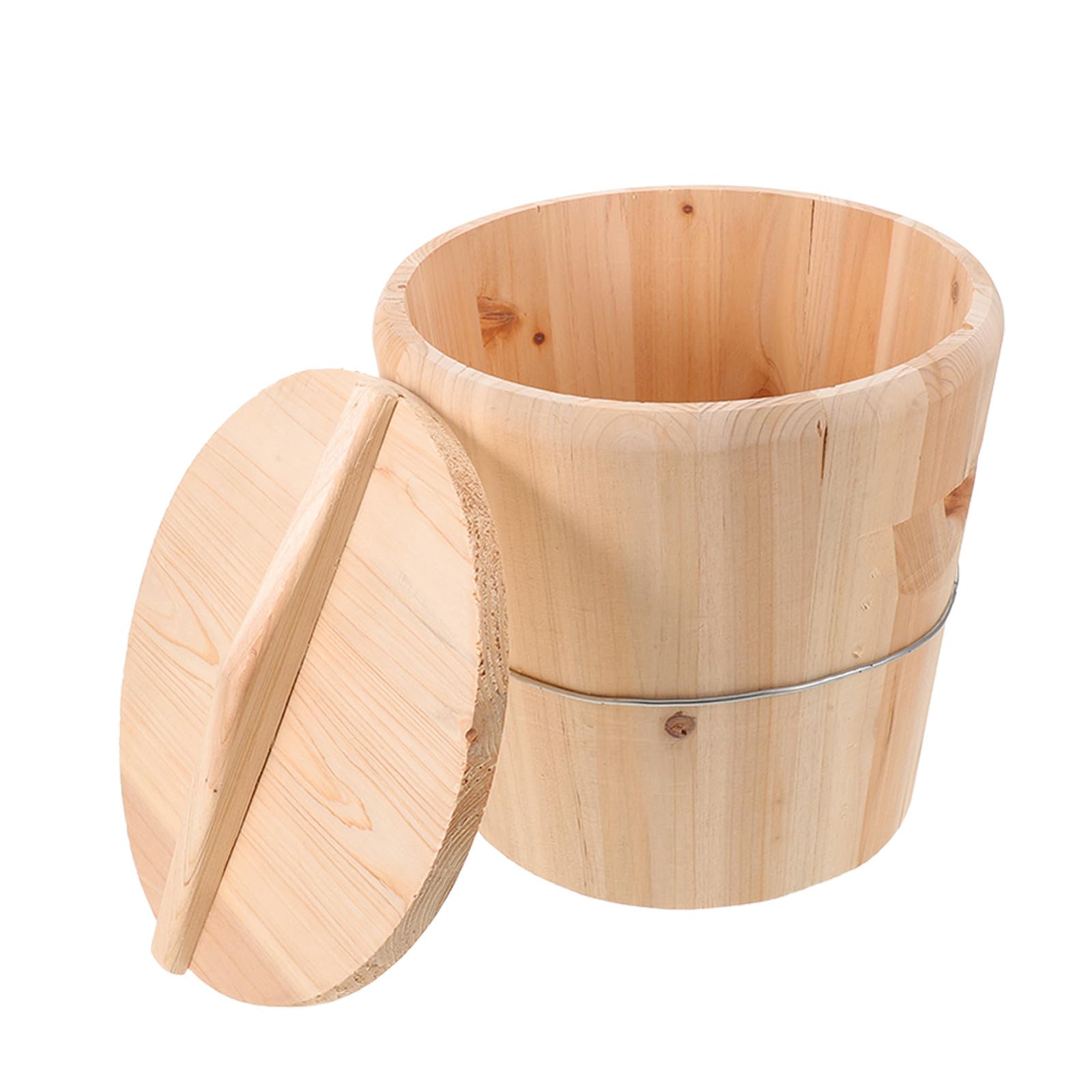 Seau en bois classique contre le refroidissement des serviettes humides NUOBESTY