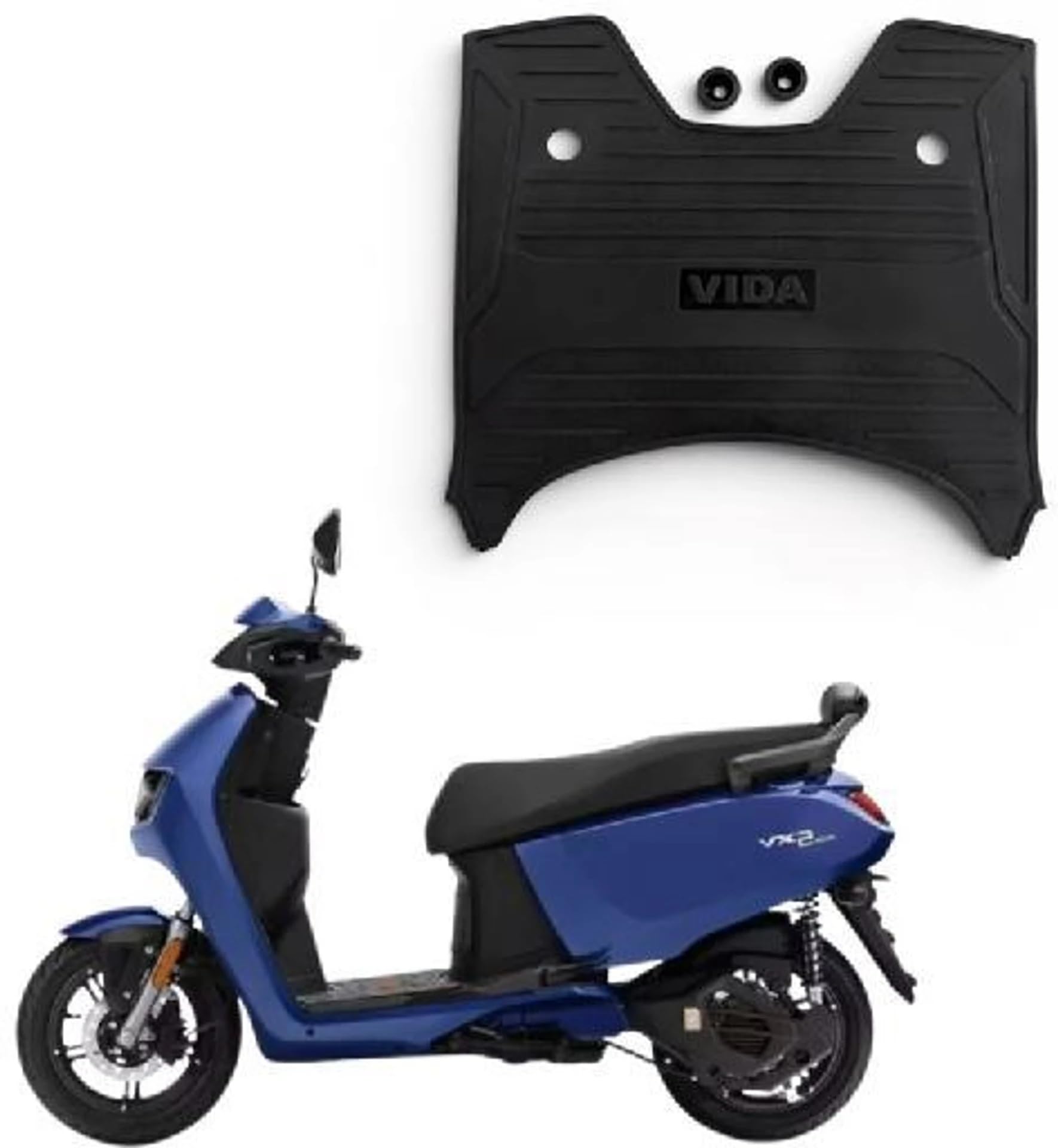 Foot Mat for Hero Vida VX2 Electric Scooter, Black Rubber | Anti-Slip Ridged Surface, Custom Fit Design, Screw Mount Included, Durable Rubber Build, Branded Embossed Logo-image-24