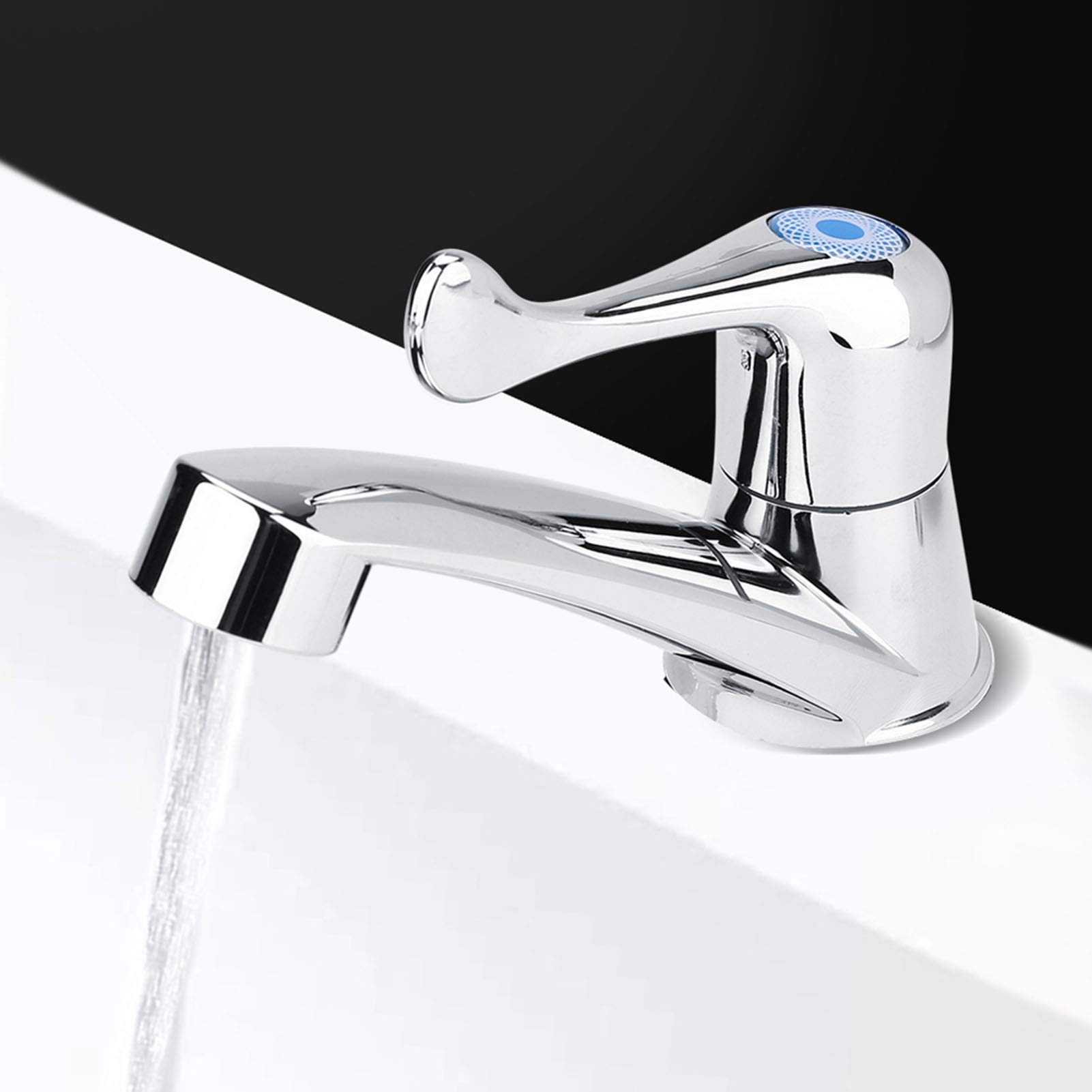 Zerodis Modern ABS Single Cold Faucet Chrome Finish Water Tap Sink Accessories for Home Bathroom Washbasin Kitchen Hand — view 6