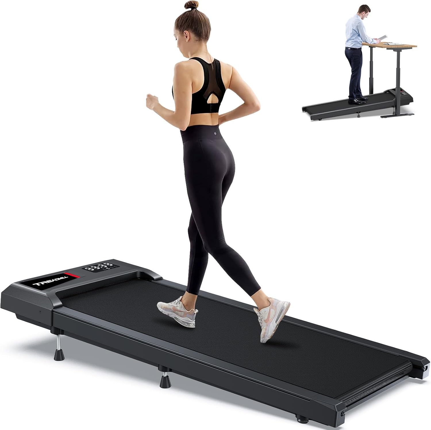 WELLFIT Incline Walking Pad Treadmill – Under Desk Treadmills with 3% 6% 10% Incline, 29lbs Lightweight 265 300lbs Capacity Smart Portable Treadmill for Home Small, Works with KINOMAP Apple Health