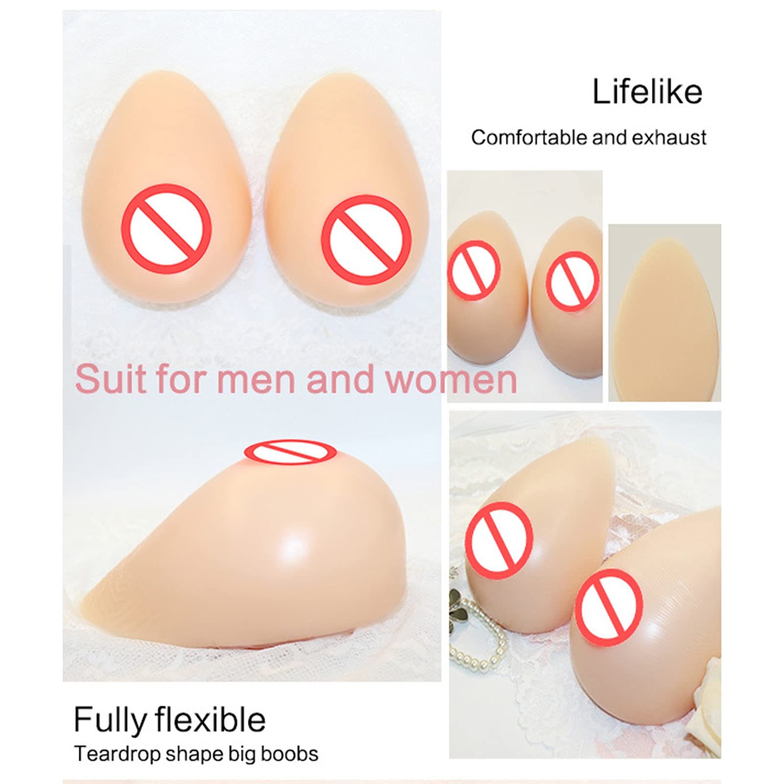 Drop d'eau Concave Silicone poitrine, forme de faux seins de fausse poitrine de la poitrine de la prothèse, des insertions de soutien-gorge de la mastectomie de prot