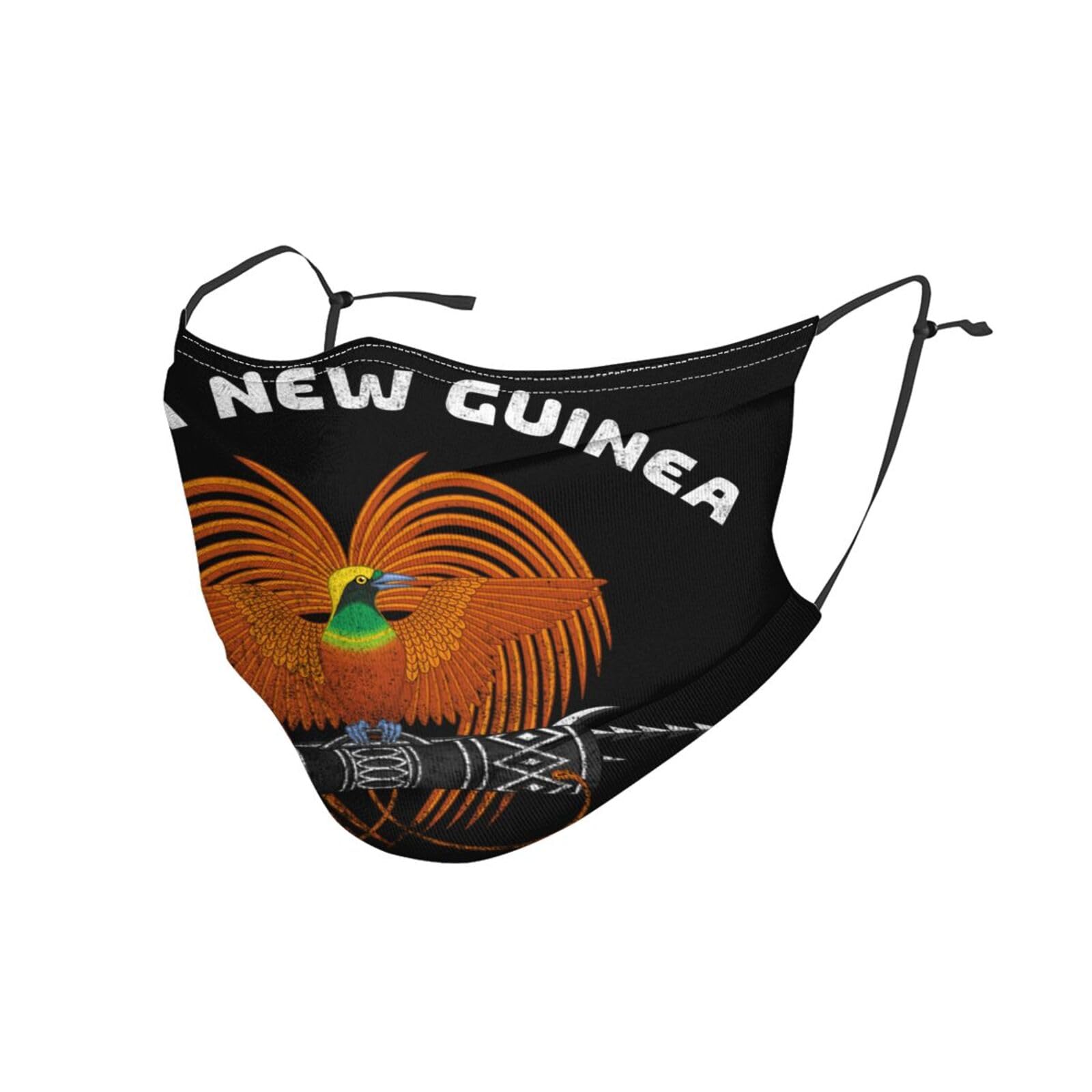Papua New Guinea Coat of Arms Papua New Guinea Face Mask Breathable Balaclavas Adjustable Washable Masks Black