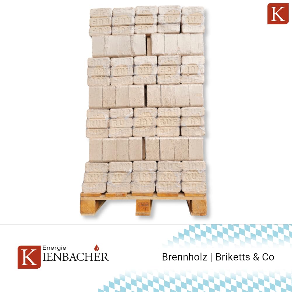 RUF Hartholzbriketts 200kg Palette 20 x 10kg RUF Briketts Brenn Kamin Ofen Heiz Holz Gluthalter Brennholz Premium Öko Briketts | Energie Kienbacher