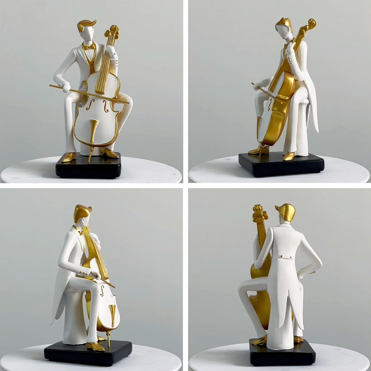 HAUCOZE Adorno Musical Estatua de Músico Escultura Violonchelo Figura Modern Decoración Arte Hogar Regalo para Familiares Amigos Amantes 22cm
