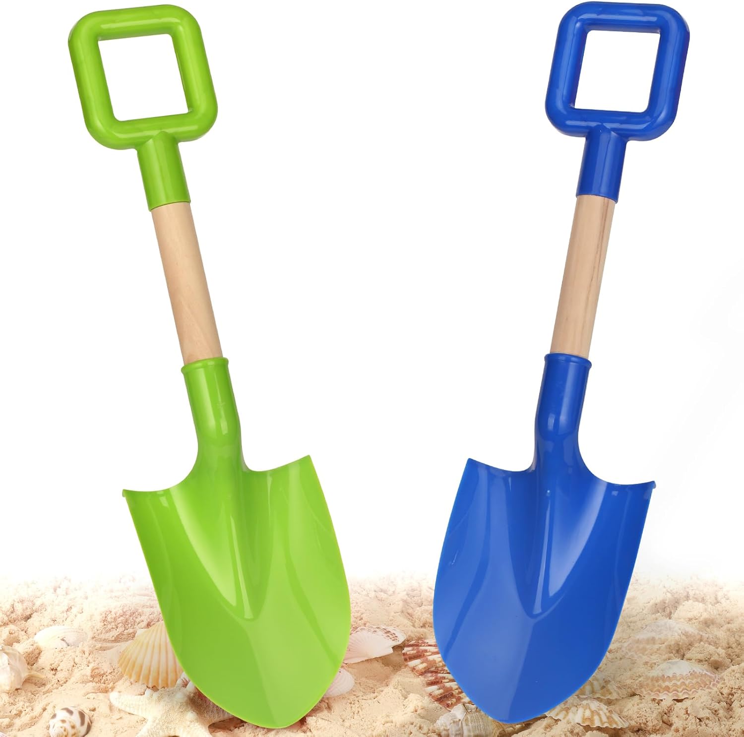 Dilabnba Beach Sand Toys Shovels for Kids Adults, 16inch/40cm Toddler Garden Beach Sand Spade Shovels for Digging Snow, Plastic Garden Sandbox Toy Set with Long Wooden Handled(2PCS) Dilabnba Beach Sand Toys Shovels for Kids Adults, 16inch/40cm Toddler Garden Beach Sand Spade Shovels for Digging Snow, Plastic Garden Sandbox Toy Set with Long Wooden Handled(2PCS)