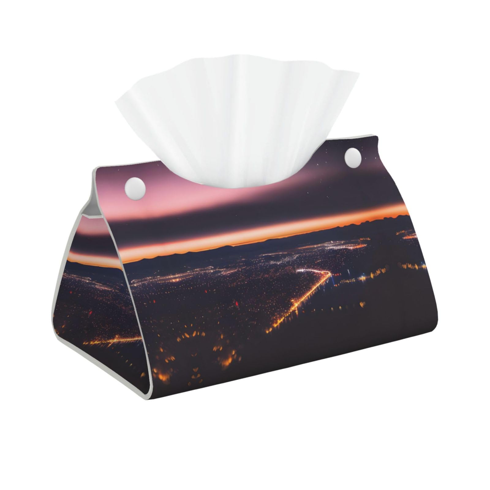 Night Sky Long Tissue Box Cover â€ Living Room, Office, Car â€ Crafted from Leather- â€ Foldable Home Decoration