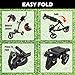 V3 Golf Push Cart 3-Wheel | 360° Swivel Front Wheel | Ultra-Lightweight & Durable Golf Caddy | Foldable & Compact for Easy Storage | Hand & Dual Brake System, Large Storage Bin | Cup & Umbrella Holder