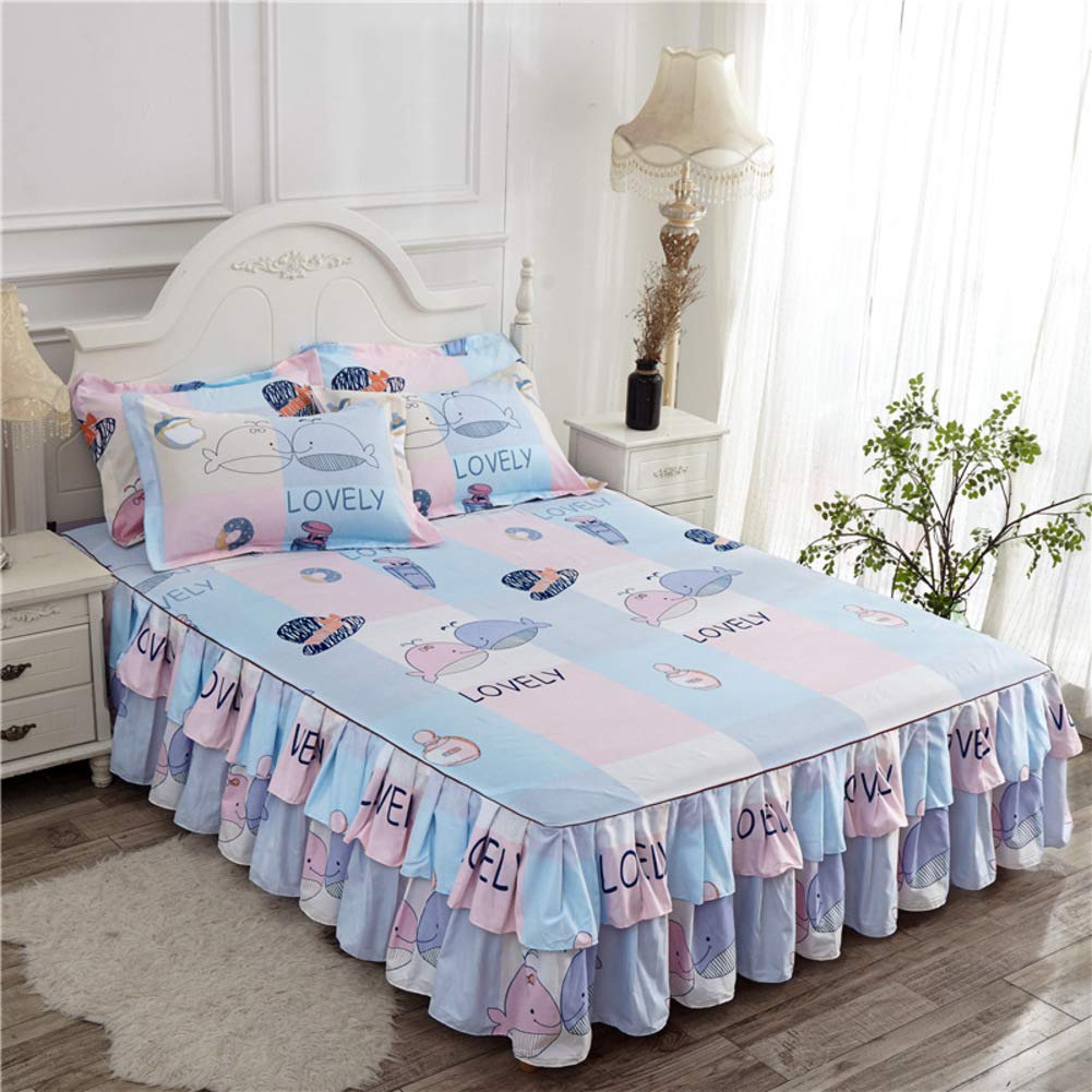 Couvre-lit plissé haut de gamme XY&YD avec finitions dentelle au style princesse élégant