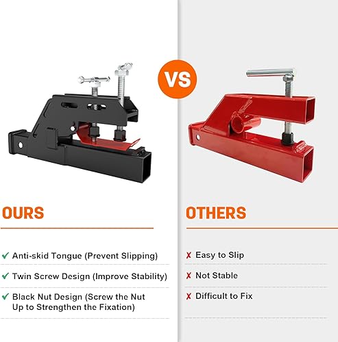 Miniatura 8 de Sulythw Abrazadera de tractor mejorada 2024 en enganche de remolque, enganche de cubo de tractor con abrazadera de 2 pulgadas, adaptador receptor de