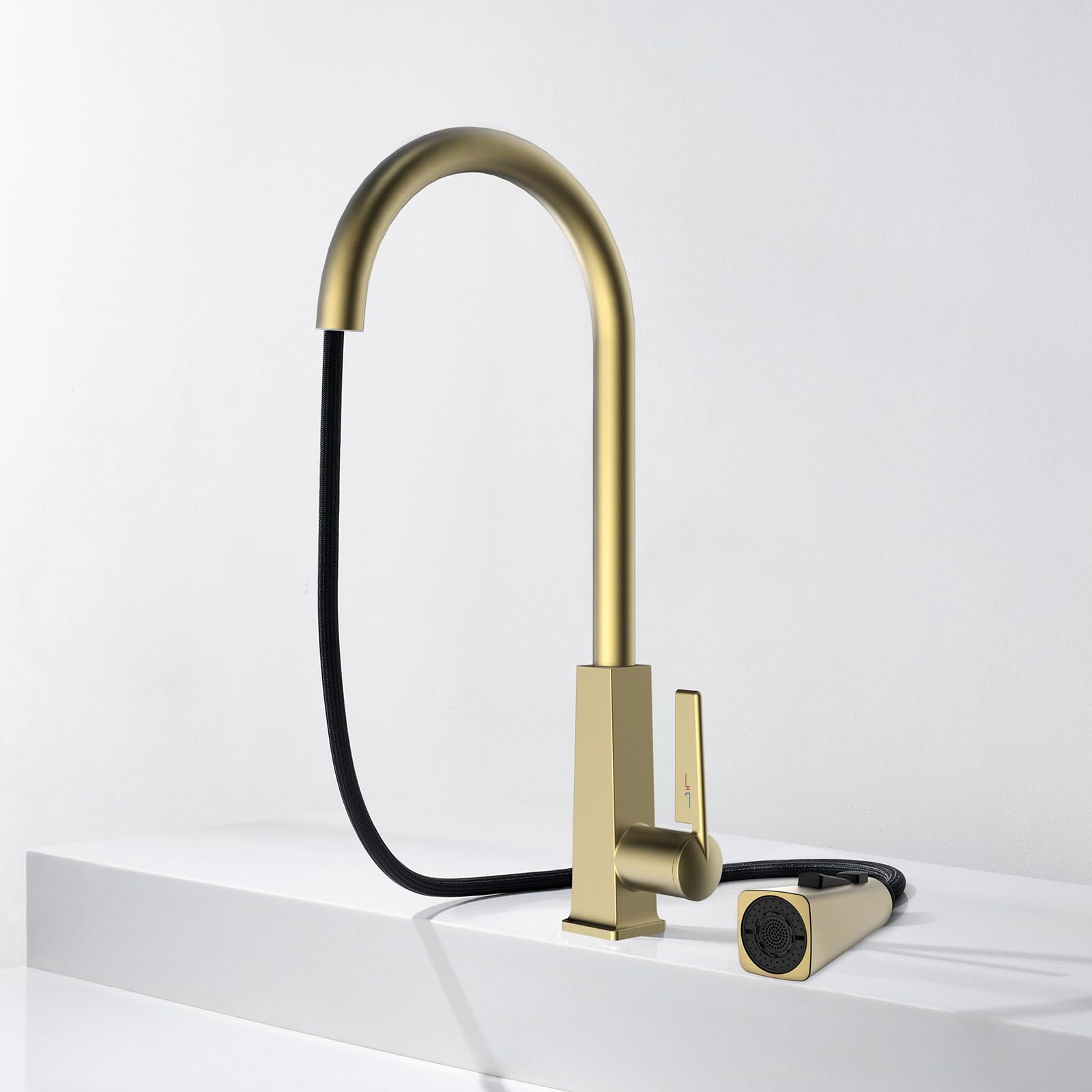 Obrotowa głowica natryskowa do baterii kuchennej o 360°, chromowany wyciągany wąż, pojedynczy uchwyt, współczesny design dla łatwego dostępu do kuchni i ulepszonego czyszczenia