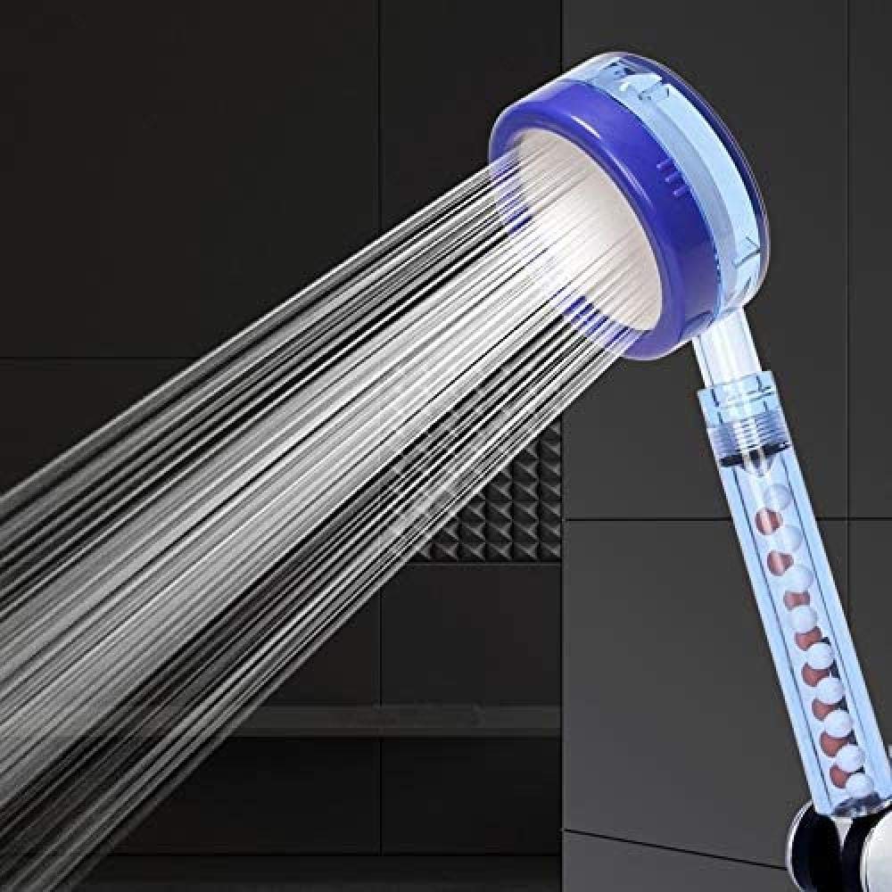 Handheld Showers High Pressure Spa Filter Balls Absl Plastic Handheld Detachable Blue Showerhead Water Saving