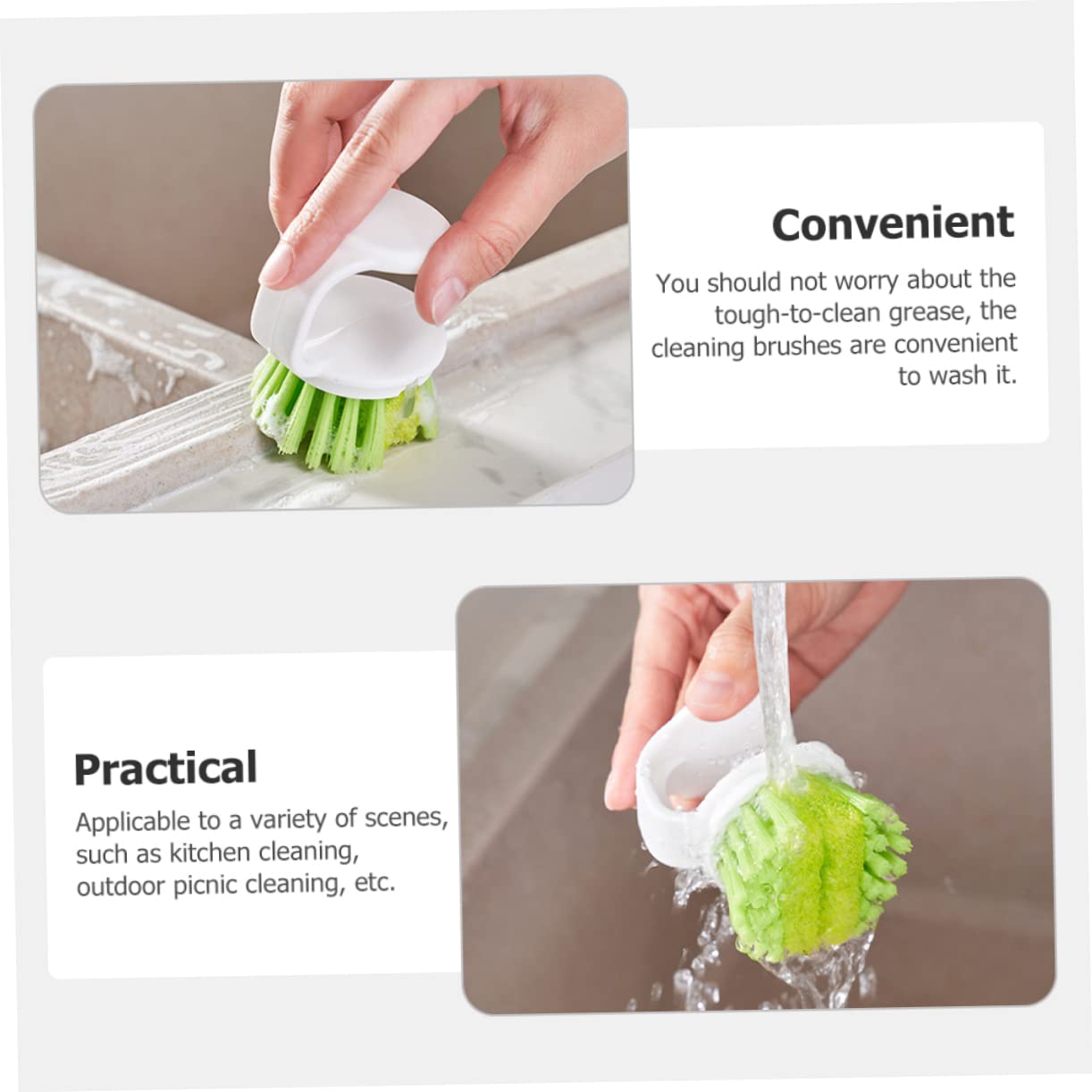 COLLBATH 6 Piezas Cepillo para Ollas Mini Cepillo para Platos Cepillo Limpiador De Bañera Depurador De Bañera Fregador De Platos Cepillo para Fregar Platos Mini Lavavajillas El Plastico
