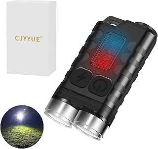 CJYYUE V3 EDC Flashlight, 900Lumens Mini Flashlight, Small Keychain Flashlight, Pocket LED Flashlight, Rechargeable Powerful Tactical Flashlights for Emergency Hiking Everyday Carry (Black)