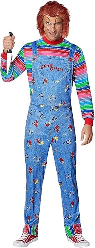 Spirit Halloween Disfraz de Chucky adulto (Deluxe Chucky (hombres), SM)